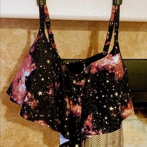 Torrid swim top. Flounce Black Celestial